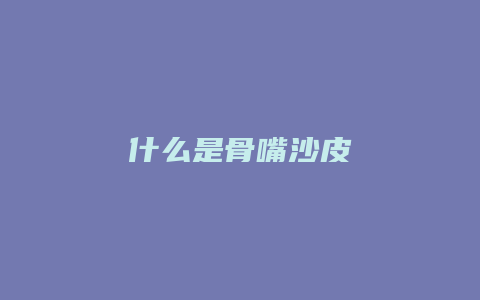 什么是骨嘴沙皮