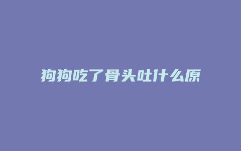 狗狗吃了骨头吐什么原因