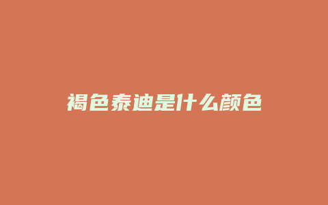 褐色泰迪是什么颜色