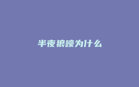 半夜狼嚎为什么