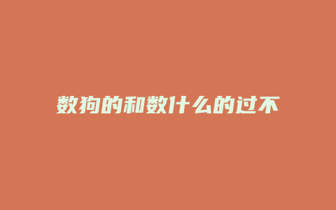 数狗的和数什么的过不去