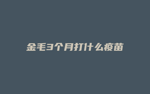 金毛3个月打什么疫苗