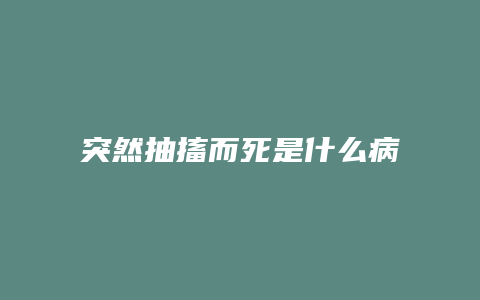 突然抽搐而死是什么病