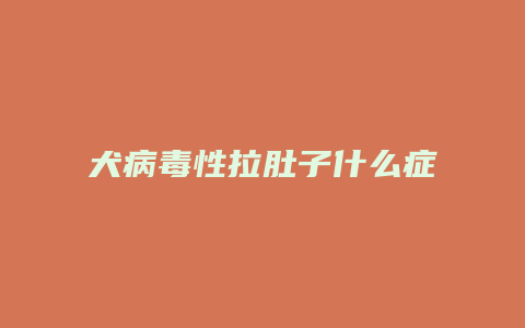 犬病毒性拉肚子什么症状