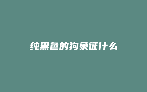 纯黑色的狗象征什么