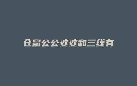 仓鼠公公婆婆和三线有什么区别