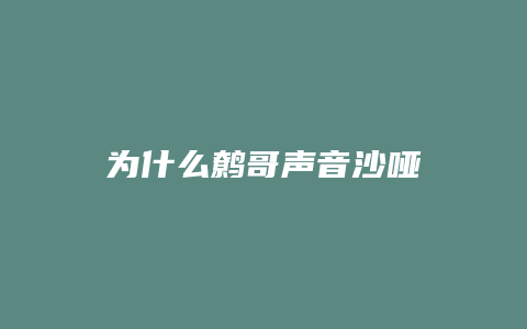 为什么鹩哥声音沙哑