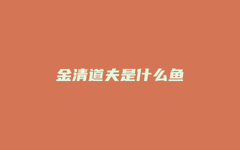 金清道夫是什么鱼