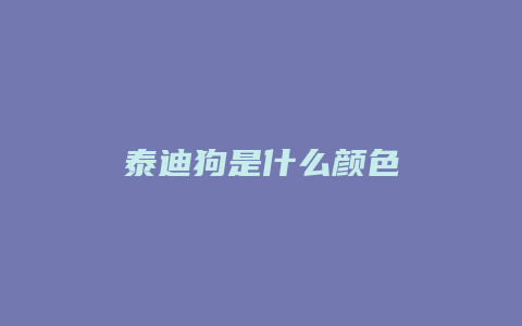 泰迪狗是什么颜色