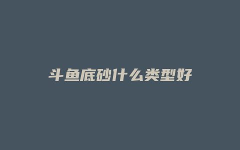 斗鱼底砂什么类型好