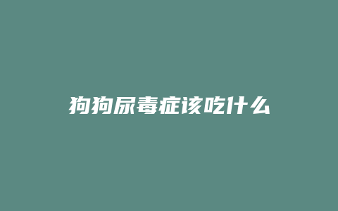 狗狗尿毒症该吃什么