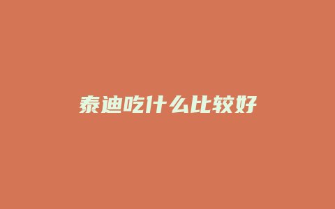 泰迪吃什么比较好