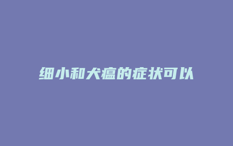 细小和犬瘟的症状可以吃什么