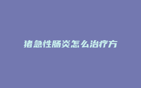 猪急性肠炎怎么治疗方法