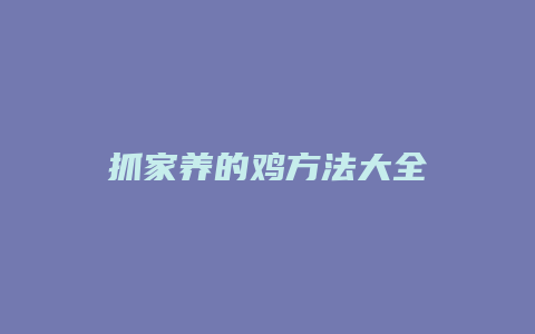 抓家养的鸡方法大全